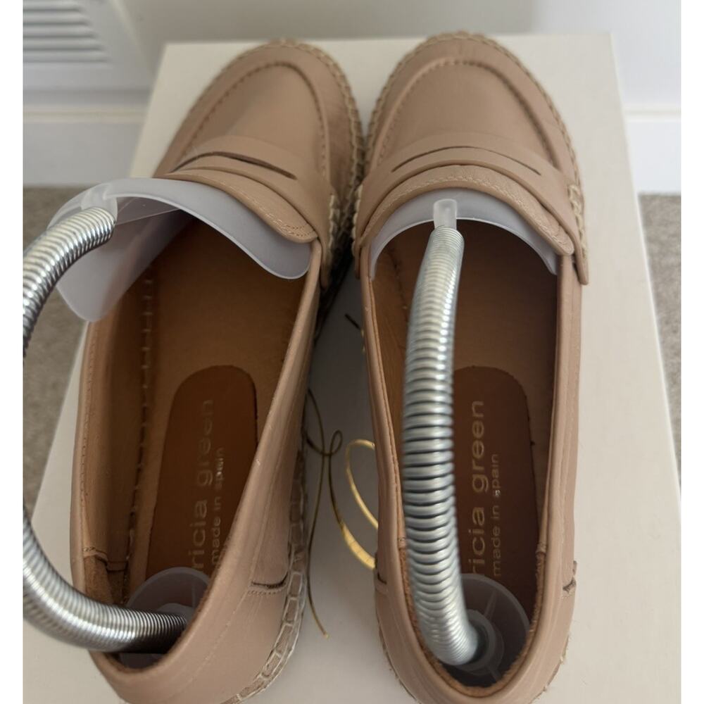 Patricia Green Sebastian Penny Loafer Leather Slip On Beige Brown Womens Size 10 - Picture 6 of 10